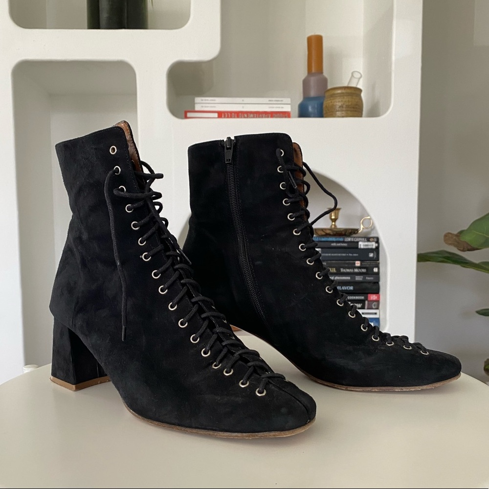 BY FAR Becca Suede Black Boot